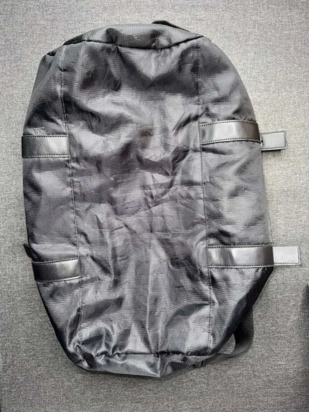 Armani Exchange AX Black Duffle Bag Tech Fabric Gym Travel Weekender